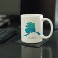 thumbnail image 2 of CTDream 11oz. US State Coffee Mug Gift, Aqua Blue Watercolor, Alaska, 1-Pack, 2 of 6