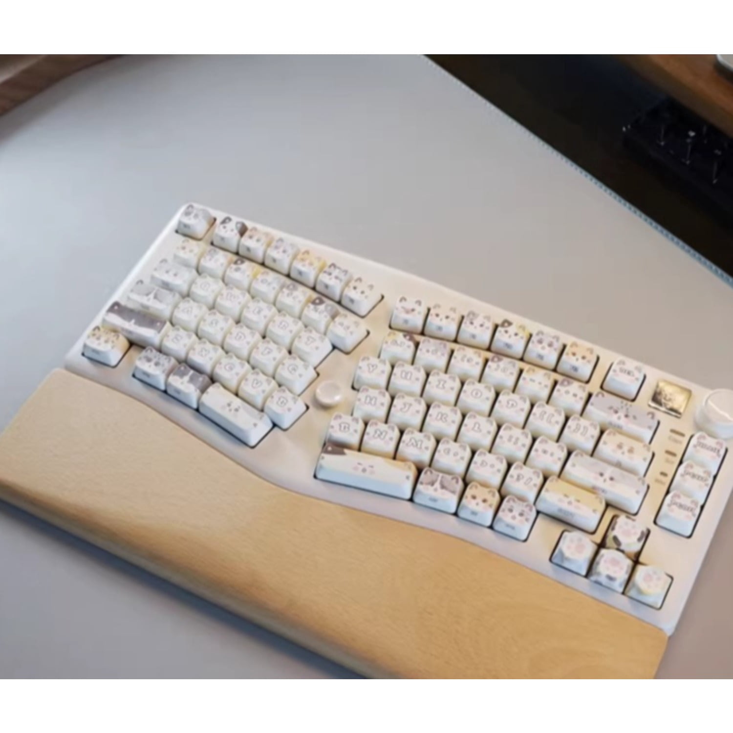 Walnut Wood Keyboard Wrist Rest for Leobog A75, Ergonomic Hand & Wrist Support Pad for Office & Gaming Desk Setup