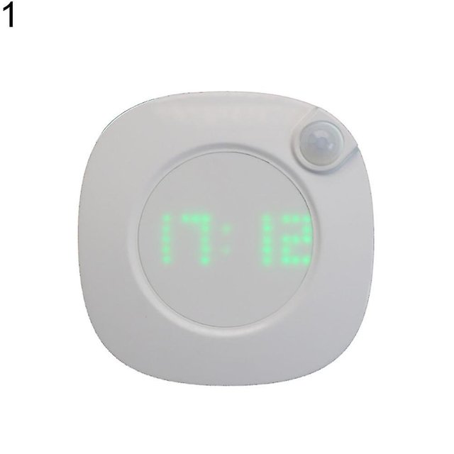 Led Motion Sensor Night Light Digital Time Display Clock Bedroom Bathroom Lamp - Jxlgv