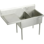 Elkay Ss8248lof Sturdibilt 73-1/2" Double Basin Free Standing Stainless Steel Utility Sink