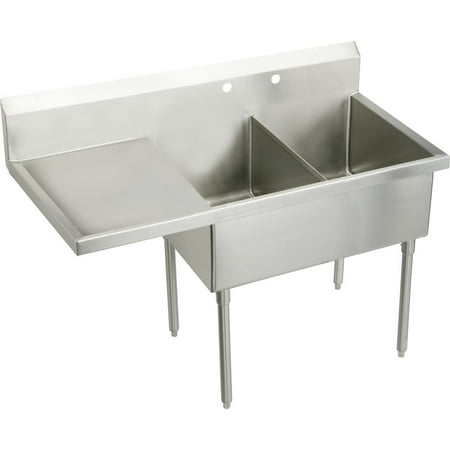 Elkay Ss8248lof Sturdibilt 73-1/2" Double Basin Free Standing Stainless Steel Utility Sink