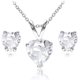 thumbnail image 1 of Conjuntos para mujer, conjuntos de collar y aretes para mujer, joyas con piedras natales, piedras preciosas genuinas o sintéticas, solitario de corazón, collar con colgante, aretes, joyas de plata o d, 1 of 4