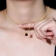thumbnail image 5 of Rosec jewels Garnet Solitaire Pendant Necklace for Women, January Birthstone Pendant (6 mm Princess Cut Garnet, AAA Quality), 10K Yellow Gold, 5 of 8