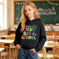 thumbnail image 2 of ZHOGXU Girls Hooded Sweatshirt Floral Letter Print Long Sleeve Back to School Pullover Hoodie For Kids Casual Outdoor Play Wear,Black,3-4 Years, 2 of 7