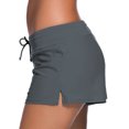 thumbnail image 3 of Women Adjustable Drawstring Swim Shorts with Brief Lining Design Ladies Swimwear Board Shorts, 3 of 7