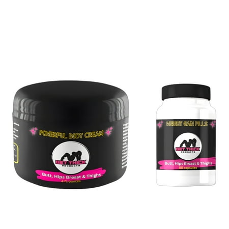 Get Thick Quick Weight Gain Pills + Bum Enhancer Cream - For Natural Body Curves and Gains