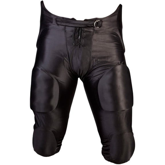 Martin Football ADULT "Dazzle" Game Pants with Integrated 7-Piece Pad Set, BLACK