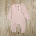 thumbnail image 3 of Newborn Baby Solid Color Jumpsuit Spring and Autumn Long-Sleeved Clothes Set Girls Boys Cotton Jumpsuit 0-24M, 3 of 8