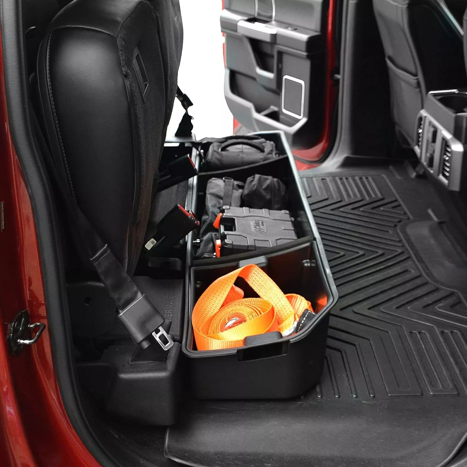 Ledkingdomus 3in1 Max Storage Under Seat Storage Box Fit Ford 2015-2025 F150 & 2017-2024 Super Duty SuperCrew/Crew Cab Underseat Storage Box for F-150 F250 F350 F450 F550