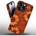 thumbnail image 4 of Magnetic Case for iPhone 14 Pro, Compatible with Magsafe, PC Hard Shell & Silicone Inner Bumper, Shockproof Full-Body Cover Slim Design for iPhone 14 Pro Case - Retro Sunflower, 4 of 5