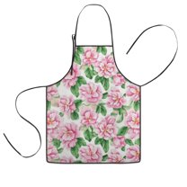 Pioneer Flower Floral Print Pattern Kids Aprons for Girls and Boys,Adjustable Neck Strap Toddler Aprons for Kids Cooking Baking