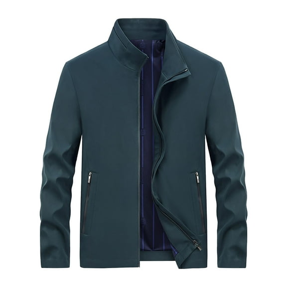 zfhfof Men's Fleece Lined Softshell Jacket Outdoor Sportswear Windbreaker Coat Full Zip Stand Collar Jacket for Travel Hiking