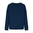 thumbnail image 4 of Alkepwun Fall Sweatshirts for Women Solid Color Long Sleeve Crew Neck Sweatshirt Casual Loose Soft Lightweight Pullover Tops, 4 of 5