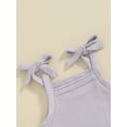 thumbnail image 5 of Gureui Baby Girls Knit Shorts Outfits Solid Color Sleeveless Cami Tops with Elastic Waist Shorts 2Pcs Set, 5 of 9