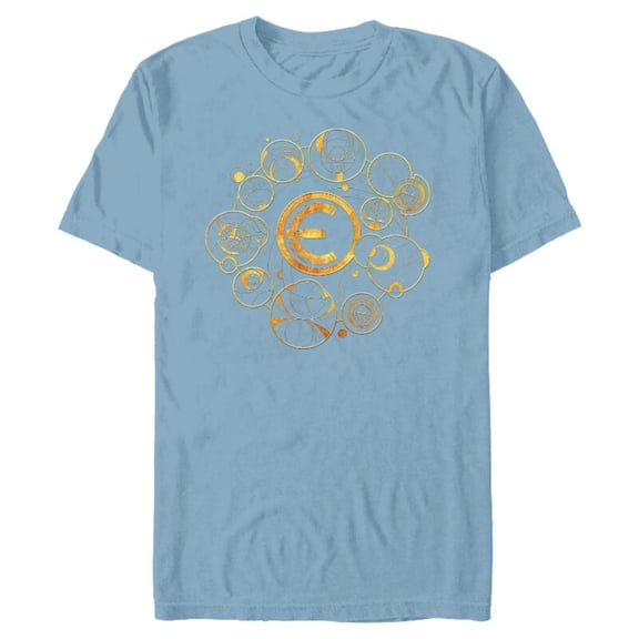 Marvel Eternals Geometric Golden Spheres - Short Sleeve Blended T-Shirt for Adults – Customized-Ocean Blue