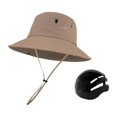 thumbnail image 1 of Sombrero tipo cubo transpirable y portátil de ala ancha para ciclismo, jardinería y deportes de verano. Caqui, 1 of 9