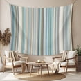 thumbnail image 2 of Light Blue Striped Tapestry for Bedroom Wall Hanging Tapestry, Farmhouse Thin Line Modern Abstract Art Ceiling Backdrop Tapestries Poster Blanket Wall Decor for Teens Room Living Room Dorm 55" x 73", 2 of 8