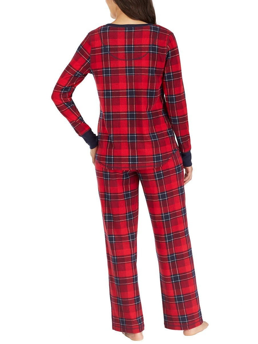 Nautica Women's 2 Piece Fleece Pajama PJ Sleepwear Set V-Neck Top