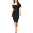thumbnail image 1 of XSCAPE Robe Fourreau Froncée pour Femmes, Noir, Petite, 2P, 1 of 1