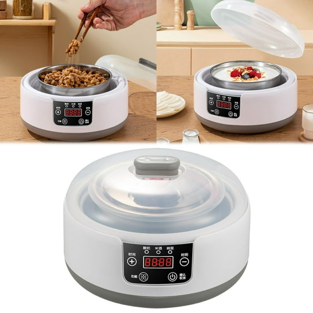Fourchette de Cuisine - Yaourtière.2l Température Constante Bruit Récipient Intérieur en Acier Inoxydable Machine à Yogourt, Blanc, Décorations d'Halloween, Mariage, Noël, Saison Scolaire, Anniversaire