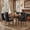 Black, variant on Dining Chairs Set of 2, Velvet Upholstered Kitchen Chairs with Vintage Copper Nails, Solid Wood Handles & Curved Legs, Mid Century Modern Dining Room Chairs for Home (Dark Gray, Set of 2)