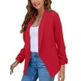 thumbnail image 3 of Capreze Womens Casual Work Office Cropped Blazer Open Front Long Sleeve Cardigan Jacket Plus Size Blazers Jacket Overcoats Size S-5XL, 3 of 4