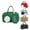 Green, variant on Women's Leather Double Handle Satchel Crossbody Bag with Two Mini Pouch