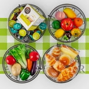 Auledio Metal Fruit Basket Bowls with Banana Tree, Freestanding Fruit Organizerfor Kitchen, Bronze