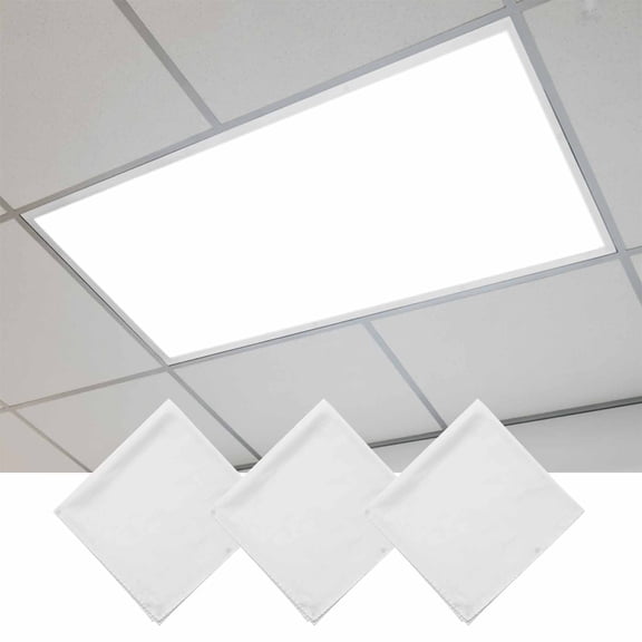 3 Pcs Solid Color Fluorescent Light Covers White Magnetic Light Covers for Ceiling Lights 4 x 2 ft Drop Ceiling Lights Cover Shade for Office, Home, Hospital
