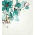 thumbnail image 3 of Turquoise Duvet Cover Set, Flowers Buds Leaf at the top Left Corner Season Celebrating Theme, Decorative 3 Piece Bedding Set with 2 Pillow Shams, Calking Size, Teal Pale Green, by Ambesonne, 3 of 3