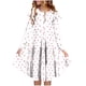 thumbnail image 1 of Vestido elástico de manga larga con bloques de color, corte A, estilo skater, para recital escolar, manga corta, cuello redondo, poliéster., 1 of 6
