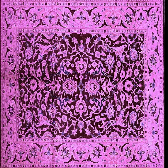 Ahgly Company Indoor Square Oriental Purple Industrial Area Rugs, 8' Square