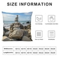 thumbnail image 5 of Orinice Beach Ocean Rocks Graphic Decorative Cushion Throw Pillow Cover for Home Couch Living Room Bed Sofa, Summer Style 1PC 24x24in, 5 of 5