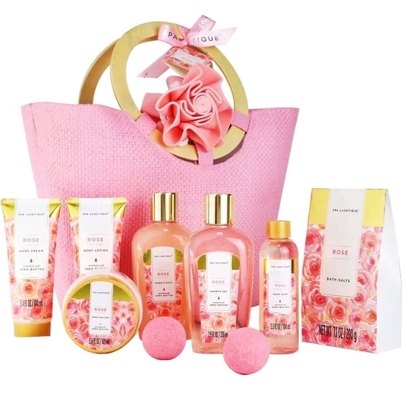 Spa Gift Sets for Women - 10 Pcs Rose Bath Body Care Gift Baskets Mother's Day Gifts for Mom, Relaxing Spa Kits Birthday Gifts for Her