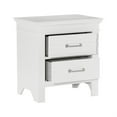 thumbnail image 2 of Candy 25 Inch Nightstand- 2 Drawers- Nickel Bar Handles- White Solid Wood, 2 of 6