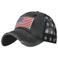 thumbnail image 2 of Awdenio Baseball Cap Unisex Outdoor American Flag Independence Day Washed Baseball Cap Outdoor Soft Top Cap, 2 of 2