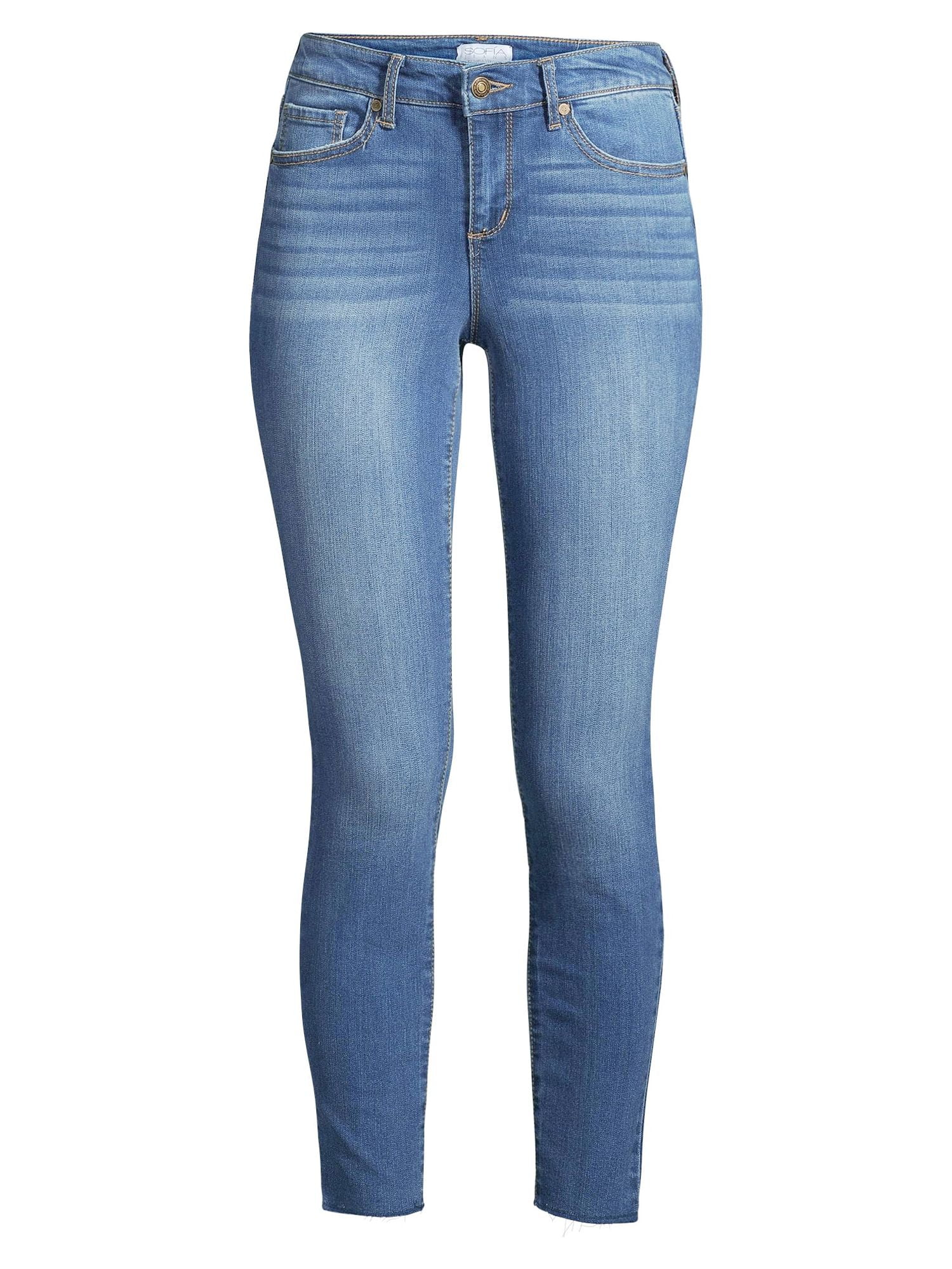Sofia Jeans by Sofia Vergara Sofia Skinny Mid-Rise Lace-Up Sides