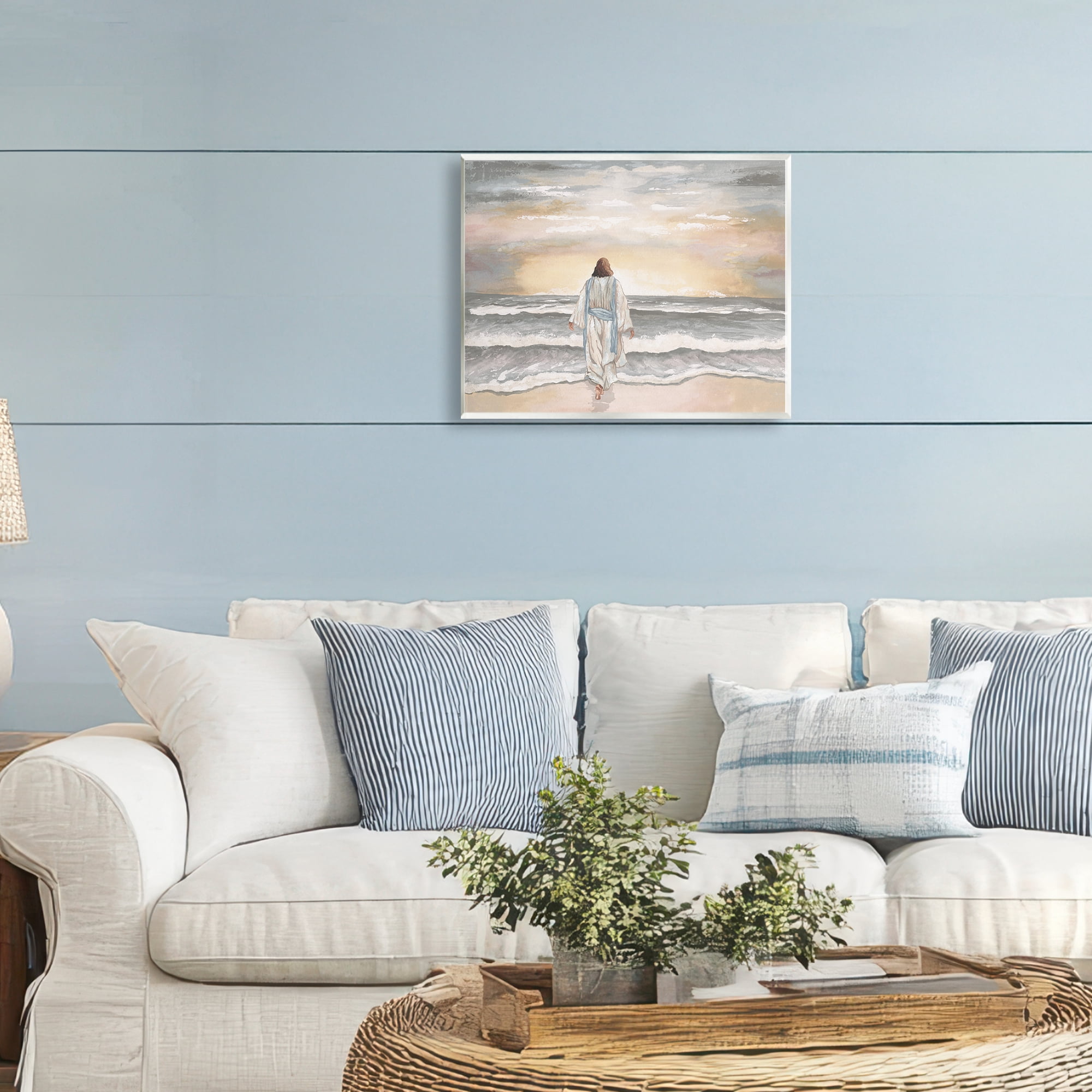 Stupell Industries Jesus Walks The Shore Wall Plaque Art, design by Elizabeth Medley