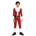 thumbnail image 5 of Zhuashum Outfits Boys 2Xl Solid Color Long Sleeve New Cartoon Printed Christmas Clothing Slim Leg Tights And Bodysuits Fashion Clothes White, 5 of 6