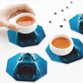thumbnail image 4 of Drink Coasters, Open-Mouthed Shark -PVC Leather Coasters Sets of 4 for Tabletop Protection - Bar Accessories, Coasters for Drinks Cup Aesthetic Coasters Home Office Decor Octagon, 4 of 5