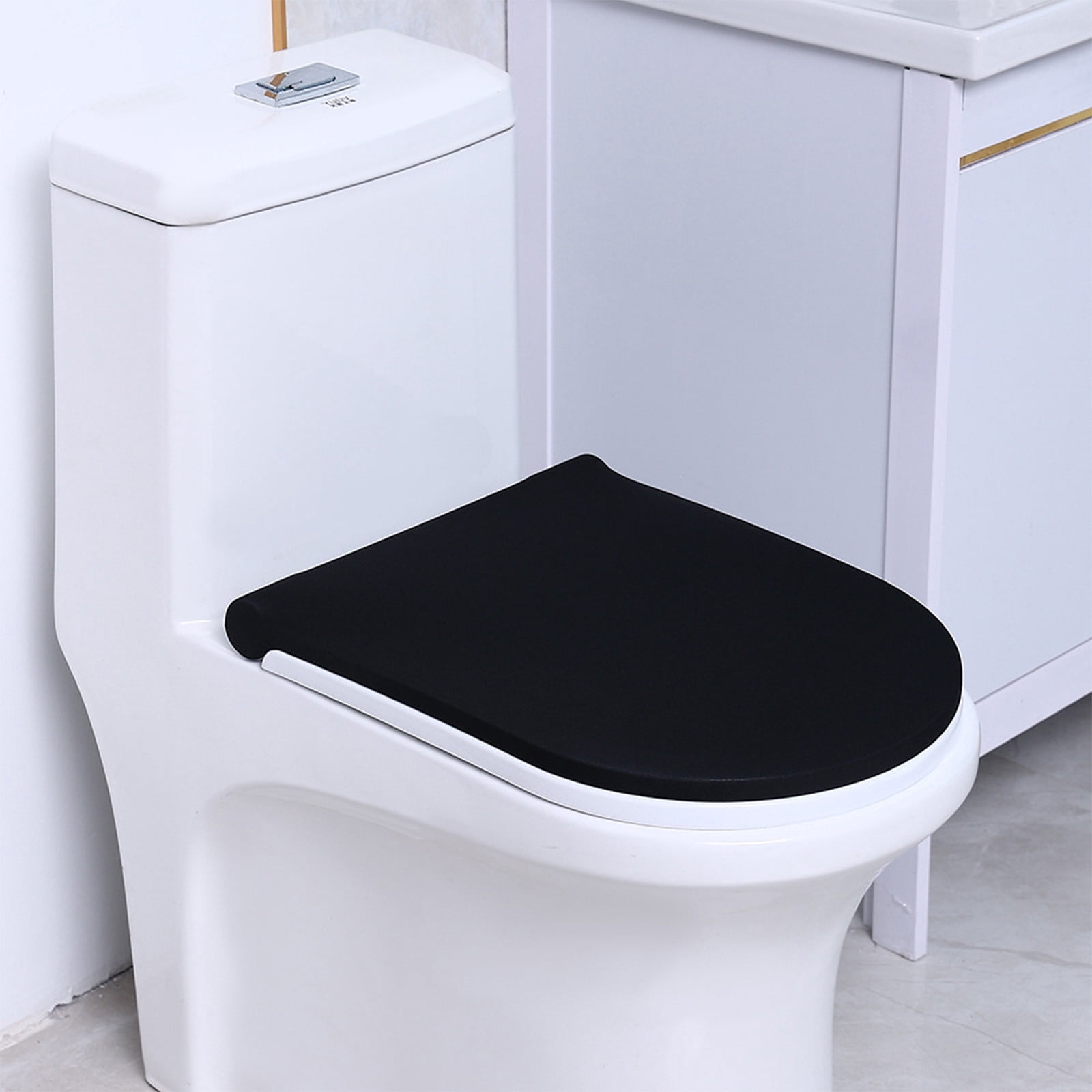 Soft Fabric Toilet Lid Cover - Machine Washable, Fits Most Toilet Seats - Kids & Adults - View #4