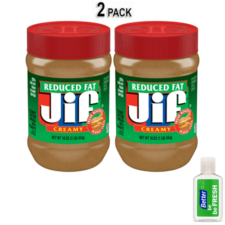 Jif Reduced Fat Creamy Peanut Butter Spread - 60% Peanuts, 16 oz Jar