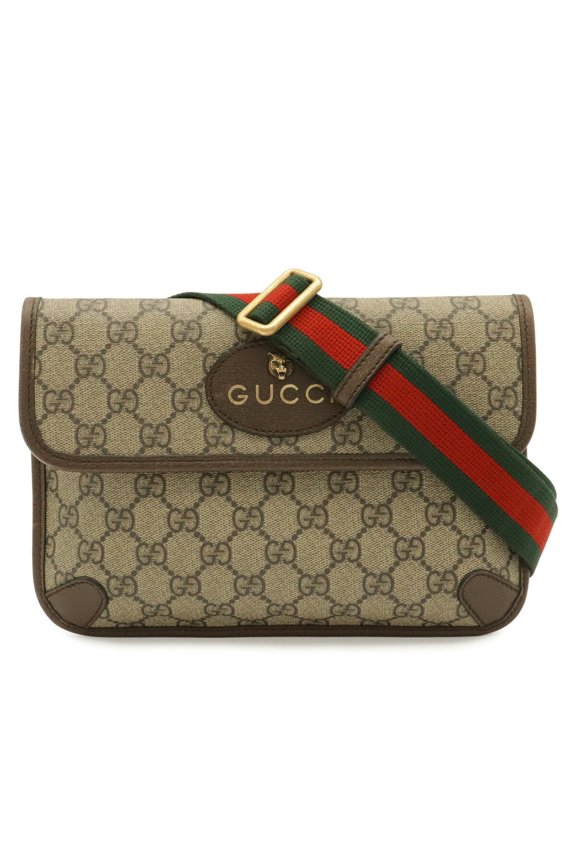 Pre-Owned GUCCI GG Supreme Metal Cat Head Sherry Line Bag, Body Bag/Waist Leather, Khaki...