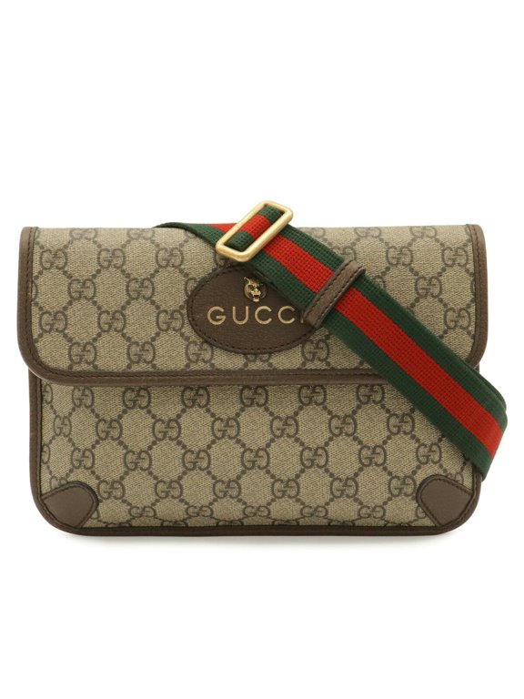 Pre-Owned GUCCI GG Supreme Metal Cat Head Sherry Line Bag, Body Bag/Waist Leather, Khaki...