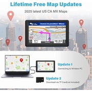 GPS Navigator for Car Truck RV - 7'' HD Touchscreen Navigation System, Latest 2025 Maps Free Lifetime Updates, Speed & Red Light Warning, Turn-by-Turn Voice Guidance, GPS Navigation for All Cars