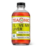 TEAONIC I Love My Liver - Herbal Tea Tonic - Detoxifying Tea - Ginger Root - Hibiscus Tea - Dandelion Root Tea - Decaffeinated Tea -- Milk Thistle Tea - 8 Fluid Ounces Each - Pack of 6