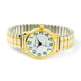 thumbnail image 2 of 2Tone Medium Size Face Easy to Read Geneva Stretch Band Watch, 2 of 4