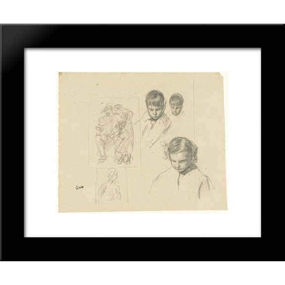 Heads Children and a Family Group 20x24 Framed Art Print by James Charles