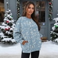 thumbnail image 3 of HELLHERO Flower Print Oversized Pullover Tops for Women Long Sleeve Crewneck Sweatshirt Comfy Fall Winter Outfits Clothes Size S, 3 of 7