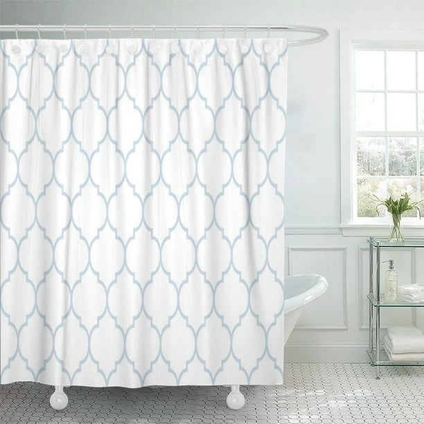 PKNMT Trellis Subtle Blue and White Wide Moroccan Pattern Ornate